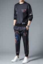 SXL9617秋季2023年新款男士长袖长裤修身休闲时尚卫衣套装P155，男装休闲套装，电商B360