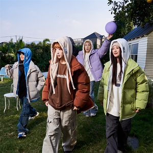现货 抖音得物供视频 三防加厚羽绒假两件连帽棉衣外套棉服MY8062图片