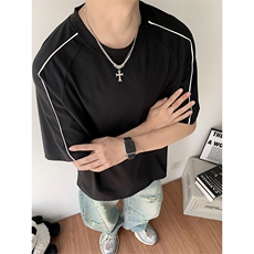 t恤男生美式短袖夏季潮牌五分袖T0281-P40，男装T恤，星座308B-2