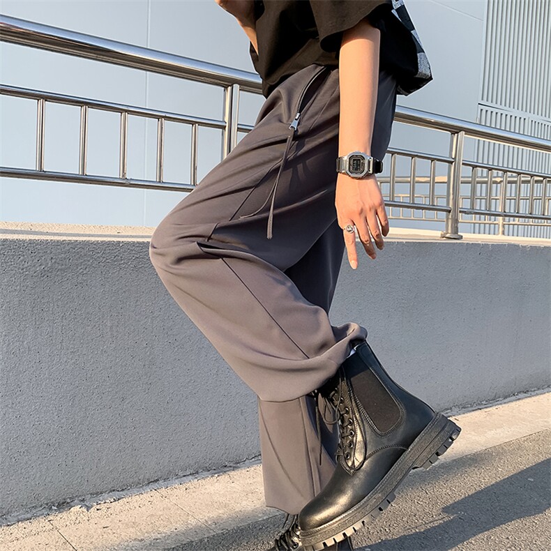 男2022新款休闲裤西裤个性纯色拉链百搭裤子高品质款K962P45,男装休闲裤,星座1116-2