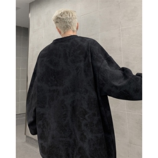 欧美潮牌扎染卫衣男春秋脏脏风潮牌字母宽松oversize圆领长袖t恤，男装卫衣，电商B205