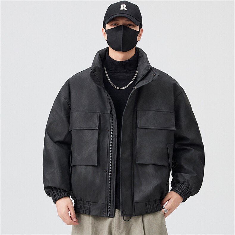 口罩风新标90白鸭绒2025时尚保暖皮羽绒服男YR6065-P260,男装羽绒服,电商D240-242