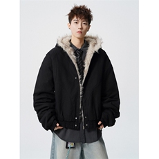 706-LK2218-P108现货冬季男士保暖连帽棉服复古座山雕外套，男装棉衣，星座706