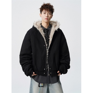 706-LK2218-P108  现货  冬季男士保暖连帽棉服复古座山雕外套图片