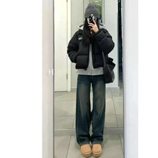 1506A/GY4670/P43高级感设计感牛仔裤女时尚直筒裤韩，男装牛仔裤，星座1506A