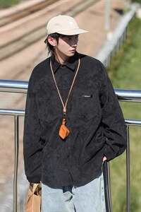 C6085/P40秋装City boy水洗灯芯绒衬衫男长袖衬衣大松外套上衣男图片