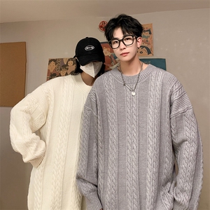 8XL- M 特大码麻花圆领毛衣男潮流大码毛线衫套头外套MY1206P50图片