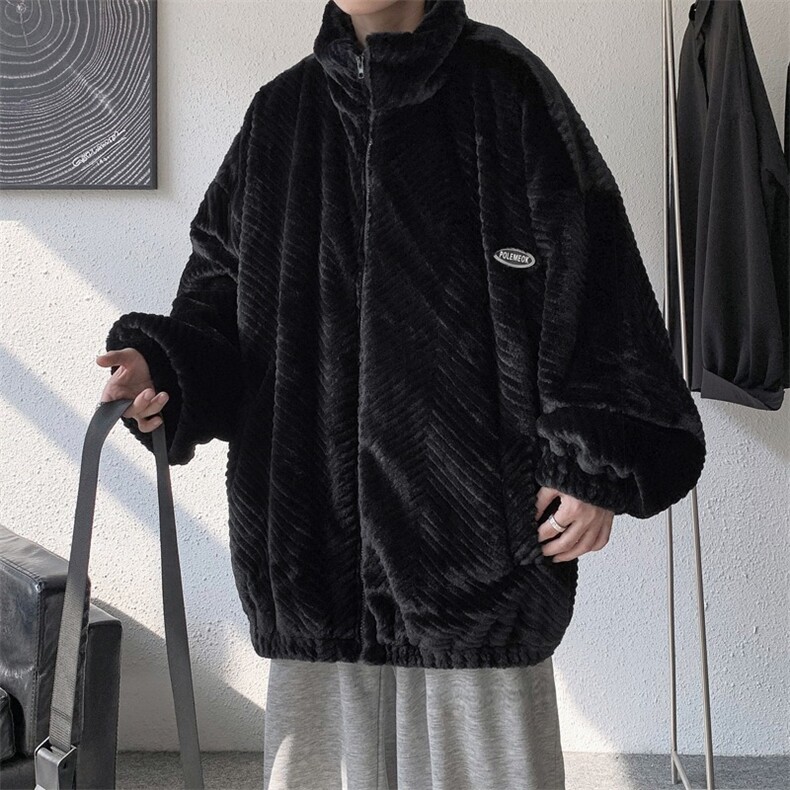 冬季新款兔毛外套男潮牌高街痞帅情侣休闲加厚保暖棉衣棉袄Y92,男装棉衣,星座506
