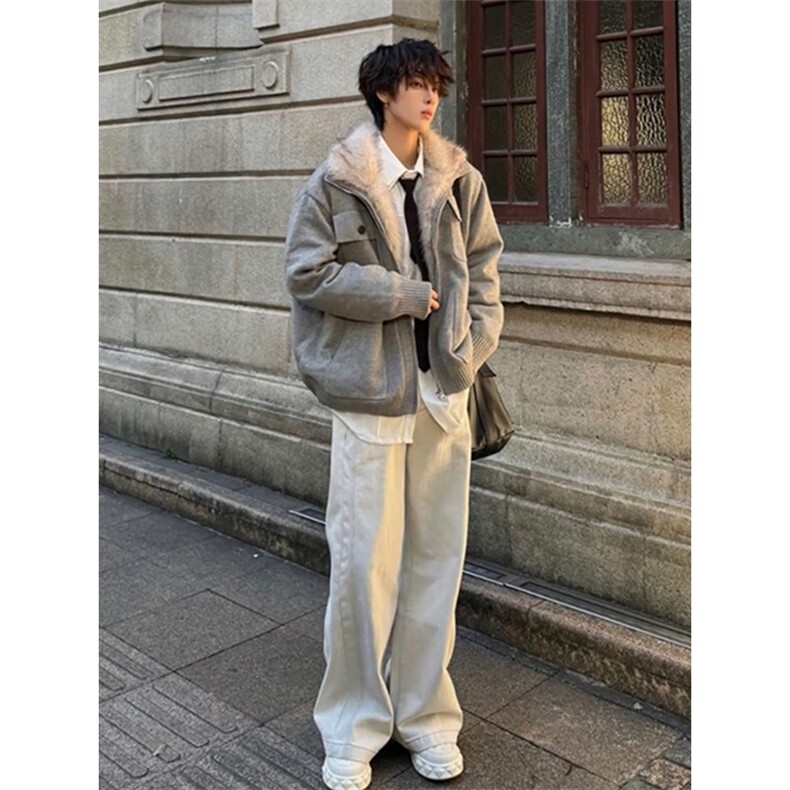 网图座山雕毛领毛衣外套男冬季加绒加厚保暖针织衫MY3190-特P125,男装针织衫/毛衣,星座1007（原301D）