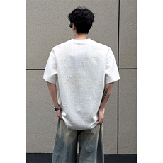 2026夏季新款外景黑墙大码V领肌理感短袖M-5XHT26278-特P20，男装T恤，电商A022