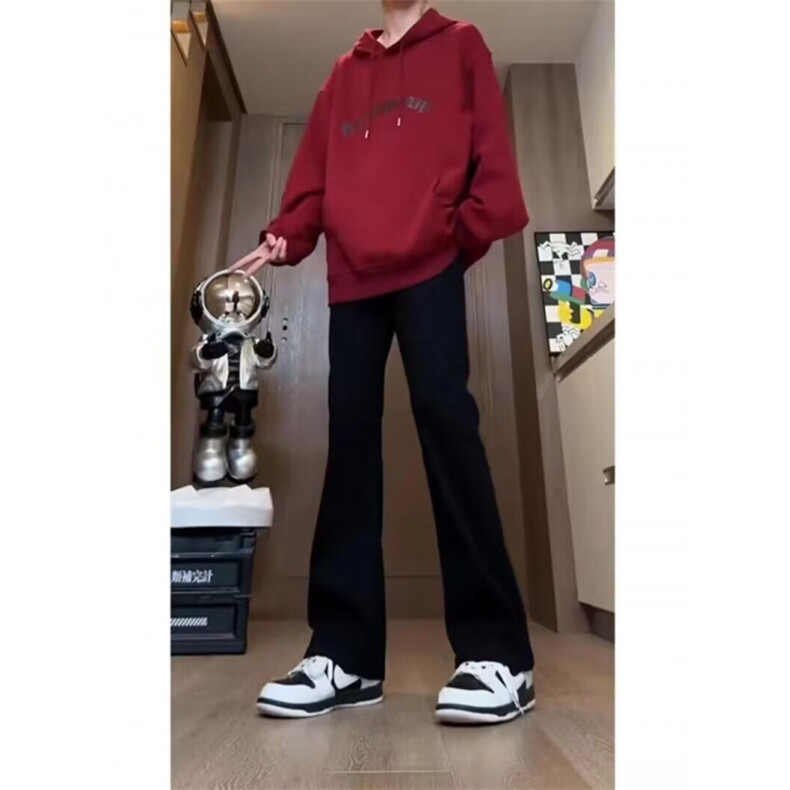 美式显腿细腿长男女黑色拉链修身微喇牛仔裤百搭休闲SW12P32,男装牛仔裤,星座1112-1