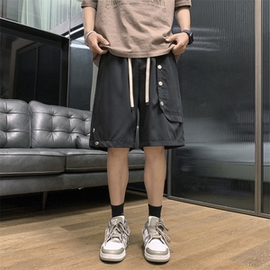 休闲短裤男韩版潮流高街帅气纽扣个性2023夏季ins五分裤K4103-P32图片