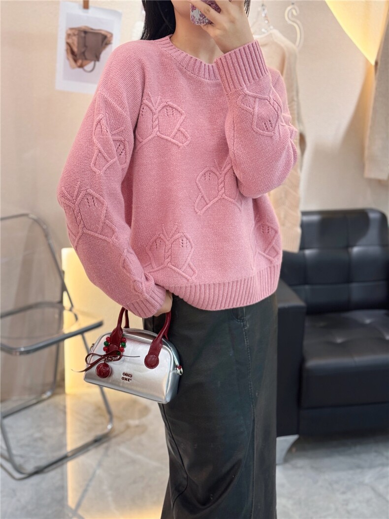 圆领羊绒衫女山羊绒秋冬内搭针织打底纯色毛衣,女装羊绒衫,大千羊绒