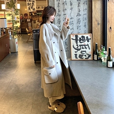新款燕麦色呢大衣【现货+包】2C110-H7752-P275-K388，女装毛呢外套，2C110