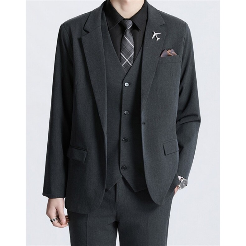 西装套装男士帅气青少年商务休闲新郎结婚礼西服三件套TZ01,男装西服套装,星座1116A（原606A-3）
