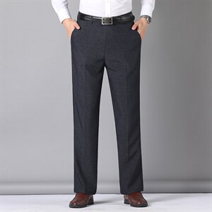 秋季2023年新款男士休闲裤宽松直筒中年男商务西裤纯色裤子男图片