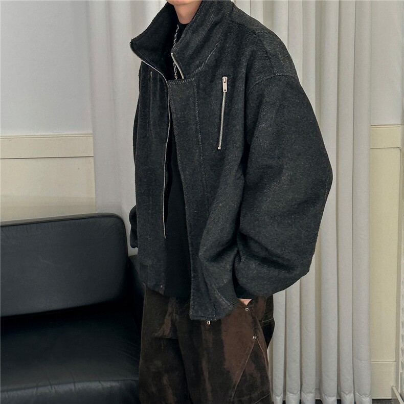 现货短款羊毛呢夹克外套秋冬加厚呢大衣A351-AJ2602-P125控188，男装夹克，电商A351