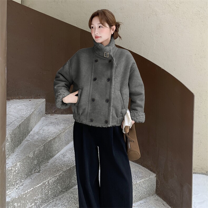 ，2B081-3290-P195-288皮毛一体双排扣加厚,女装皮草,2B081