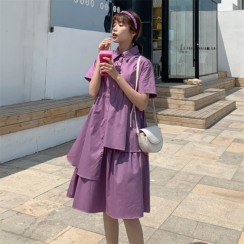 档口现货不规则网红款改版衬衫裙人群大动销好266-2089-P85K138,女装连衣裙,浙宝266
