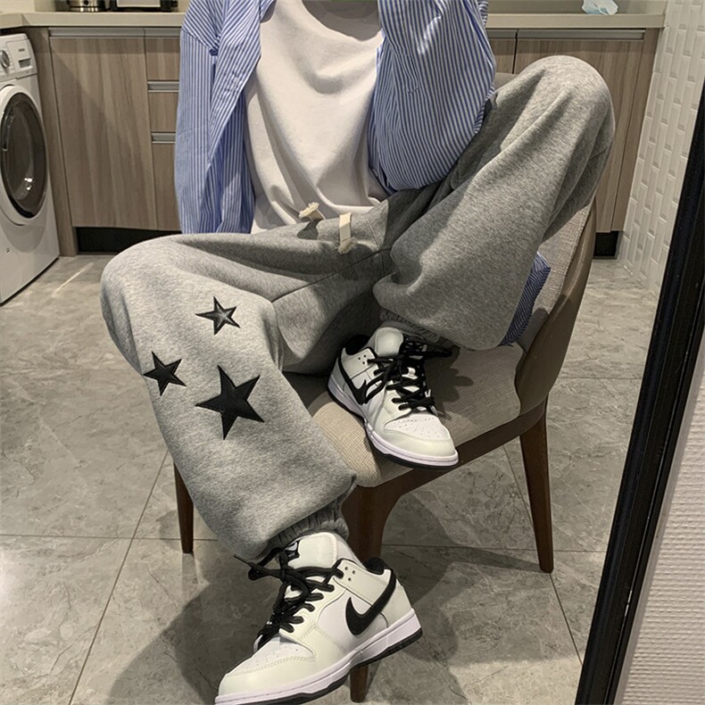 卫裤男潮牌ins港风复古束脚运动裤K118P30,男装休闲裤,星座1116-2