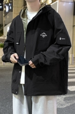 外套男潮牌连帽夹克2026新款秋季帅气工装冲锋衣A436-W105-P68，男装夹克，电商A436