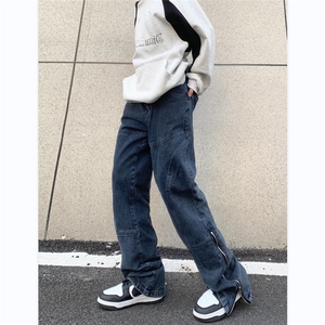 美式高街牛仔裤男韩版潮个性2024秋冬新款ins宽松长裤RK1190-P60图片