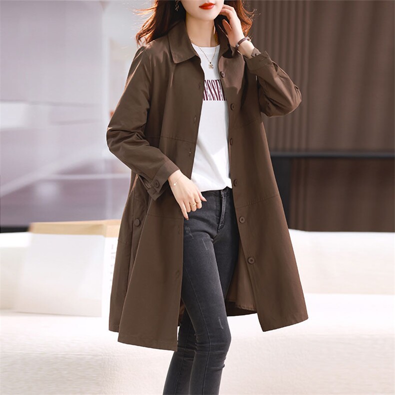 中长款风衣女2025新款中年妈妈爆款漂亮时尚高端女士大码胖mm大衣，女装风衣，丽影随形