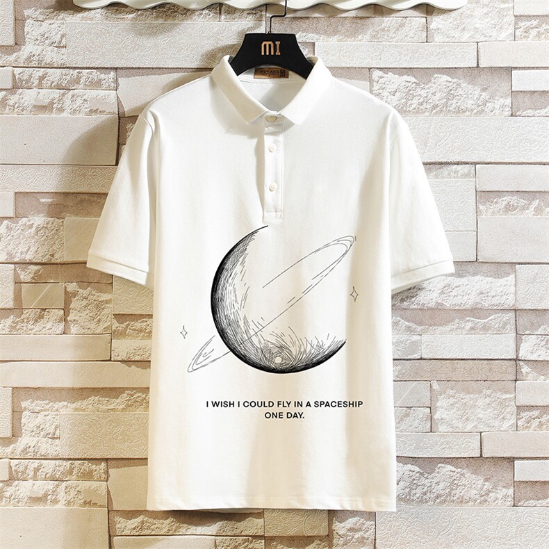 PL57246-P35 翻领短袖polo衫男大码胖子半袖t恤男有领保罗衫 砖墙图片
