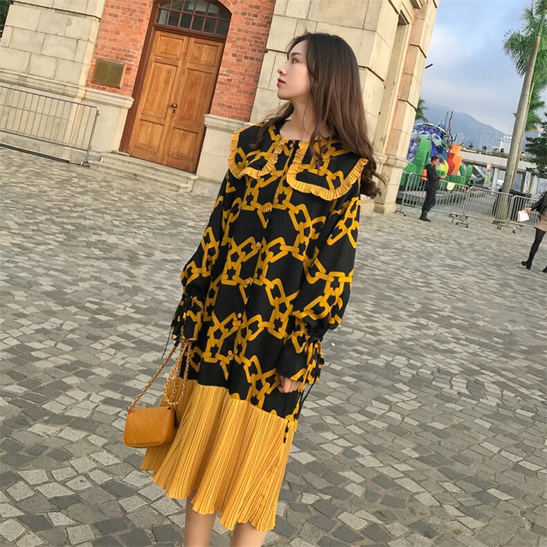 现货8511B-89032020秋季新款中长款连衣裙,女装连衣裙,惟卡贝娜