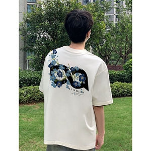 万针全刺绣解构设计260克重磅双纱纯棉高品质美式高街短袖T恤特39图片