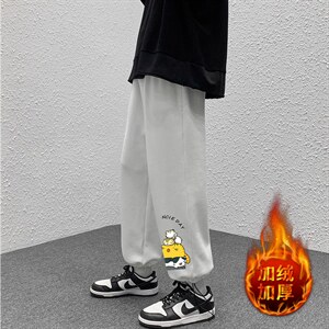K13090-P35加绒-P45可束脚加厚加绒运动裤男大码宽松直筒卫裤男,男装休闲裤,电商A040