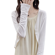 时尚冰丝防晒开衫女薄款针织外套百搭空调衫外搭披肩短款坎肩罩衫，女装针织衫/毛衣，暖姿羊绒