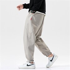 2021秋季新无影墙日系大码男纽扣束脚拼接九分裤休闲裤K2070-P40，男装休闲裤，电商A001