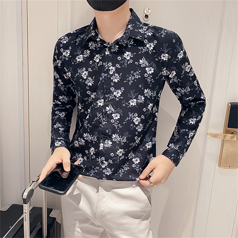 312A-5-135-P55社会小伙韩版潮流衬衫休闲修身上衣,男装衬衫,星座312A-5