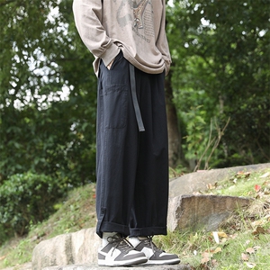 美式机能潮牌休闲长裤春秋季日系复古宽松直筒工装裤男 K7472-P40图片
