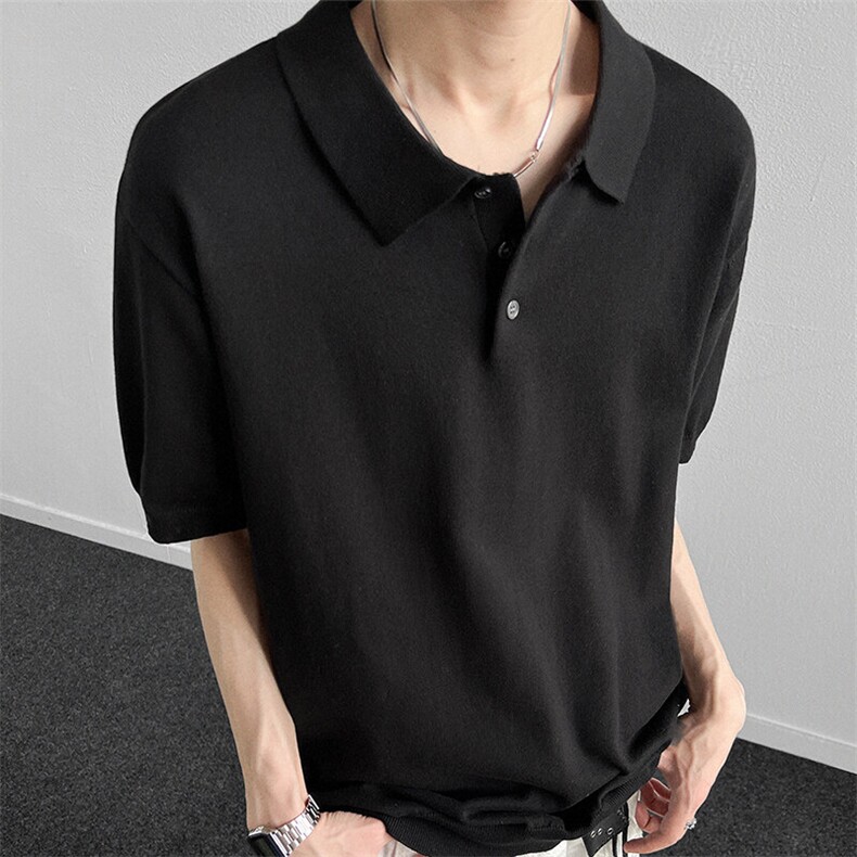轻熟老钱风针织衫翻领polo/短袖简约休闲男款,男装T恤,星座914