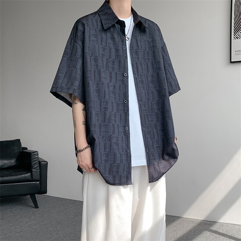 8XL-M花衬衫男款短袖夏季冰丝薄款花衬衣大码寸衫外套DC28013P38,男装衬衫,电商B312