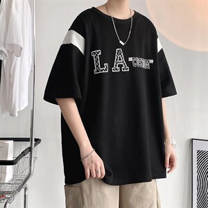 新款夏季设计潮流男装时尚百搭圆领男士字母印花T恤ZDY3408-P48图片
