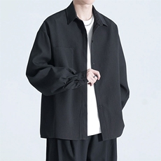 现货2025早春新款外搭长袖翻领衬衫男潮流百搭上衣CS001-特P38，男装衬衫，电商A178