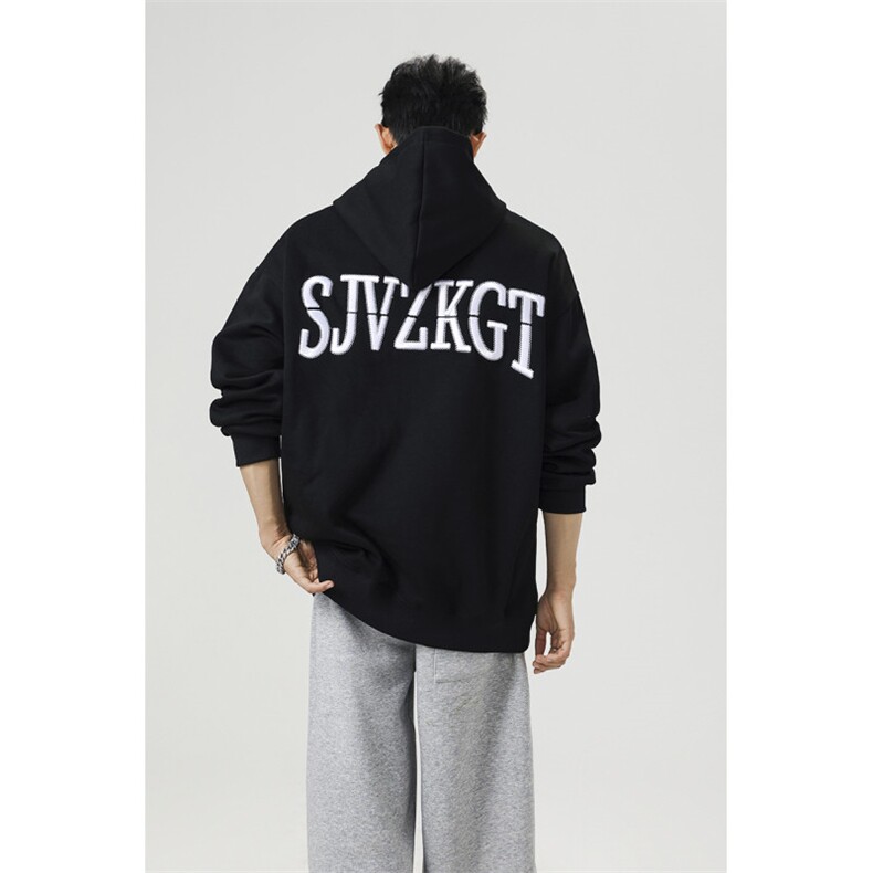 万针刺绣结构设计重磅秋冬全棉高品质美式高街连帽卫衣外套Y7721，女装短外套，电商A486-1