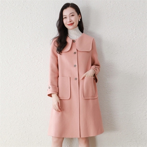 赫本风小个子双面羊毛大衣女2025新款秋冬中长款羊毛呢外套高级感图片