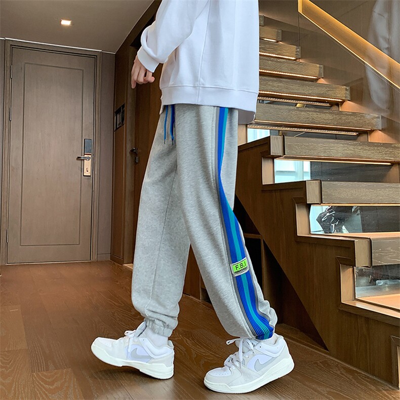 24冬季新款宽松男女克侧边克莱因蓝织带休闲卫裤K3207-P38加绒50,男装休闲裤,电商A009A（原A058A）
