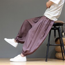 2026夏装新款风夏季轻薄透气冰丝灯笼裤宽松版2503-P55，男装休闲裤，电商A057B