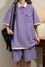 225-2-20305-P65夏季短袖T套装大货大码蓝色1，男装休闲套装，星座225-2