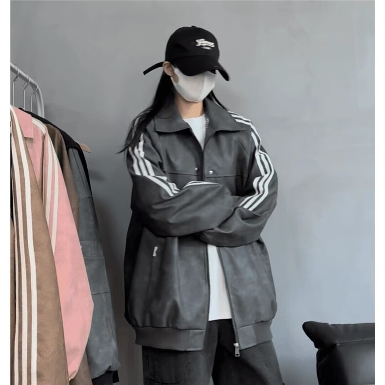 痞帅外套男高街潮牌港风日系韩版潮流宽松夹克513APY2397P67，男装皮衣，星座513A