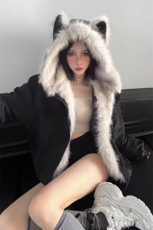 [网图]座山雕冬季棉衣连帽毛领夹棉外套女5D4092-TP100178，男装棉衣，电商A102