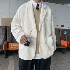 现货港风宽松休闲灯芯绒男装四季款西装外套上衣小西服DM168-P70，男装西服套装，电商D321-1