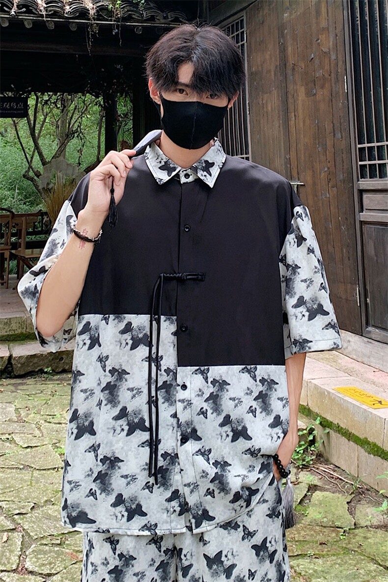 新中式套装TZ77797特P51衬衫CS77798特P33DK77055特P18套装控108,男装衬衫,星座226-1