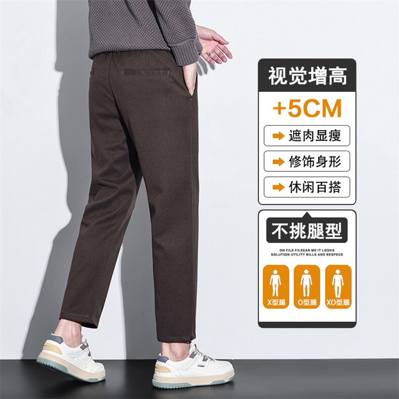 秋冬九分裤男修身小脚百搭商务小西裤9分厚款毛呢休闲裤D935-P50,男装西裤,星座509