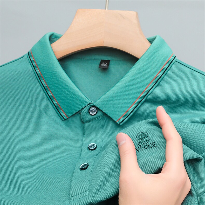 2023新款短袖t恤男士翻领polo衫商务休闲上衣服夏季半袖百搭,男装T恤,电商B212（原钱塘6029）